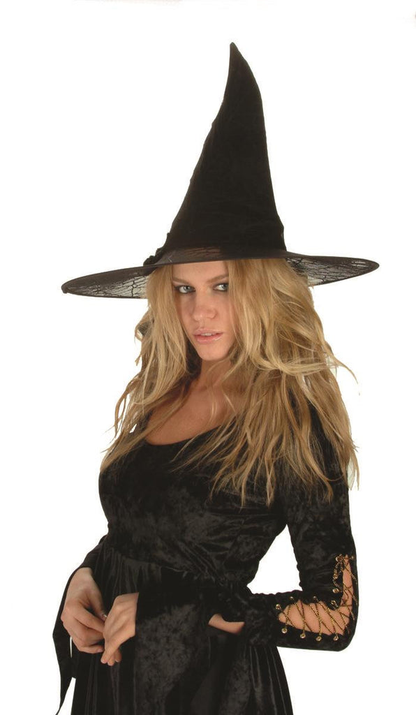 Spide Web Witch Hat 18"x15"-Black