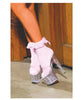 Nylon anklet w/ruffle and satin bow pink o/s