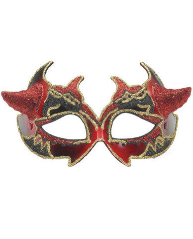 Venetian Mask Red Devil Horns