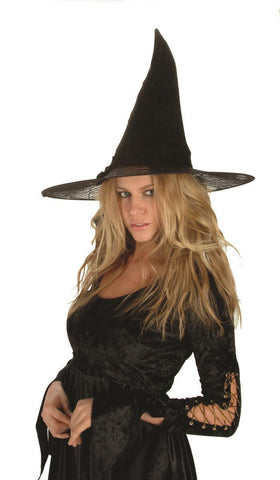 Spide Web Witch Hat 18"x15"-Black