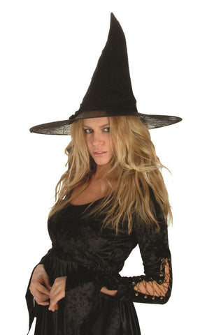 Spide Web Witch Hat 14"x13"-Black
