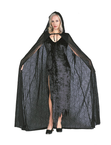 Spiderweb Cape- 56" hooded