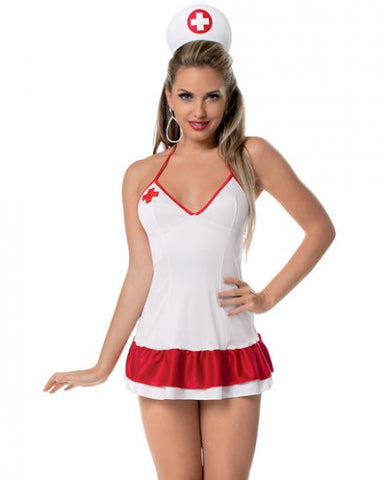 Naughty Nurse, Chemise Hat White Red O/S