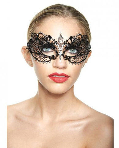 Classic Venetian Style Laser Cut Mask Black