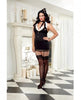 Flight Attendant Costume 4 Piece Dress, Panty Black Qn