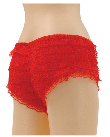 Be wicked ruffle hot pants red large