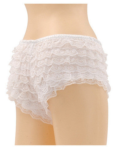 Be wicked ruffle hot pants white large